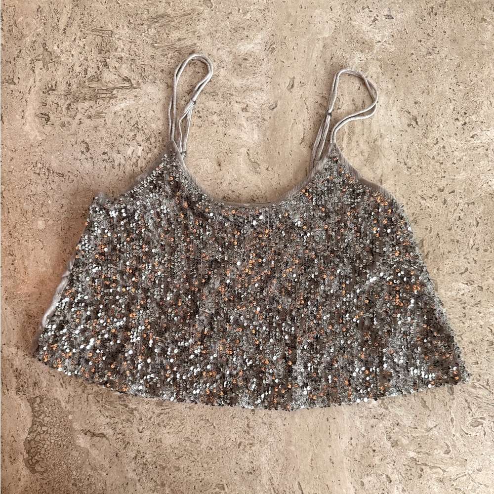 ABERCROMBIE & FITCH Cropped Sequin Cami